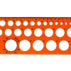 Normographe minerva cercles impairs/pairs standard n.18 pochoir diamètre 1mm à 30mm en plastique coloris orange