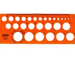 Normographe minerva cercles impairs/pairs standard n.18 pochoir diamètre 1mm à 30mm en plastique coloris orange