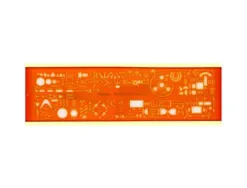 Normographe minerva électrographe standard n.13a en plastique coloris orange