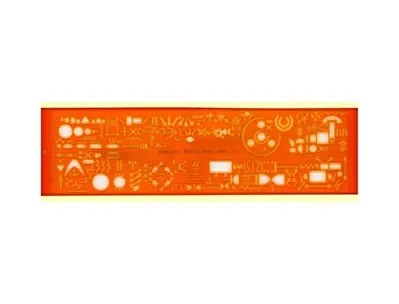 Normographe minerva électrographe standard n.13a en plastique coloris orange