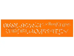 Normographe minerva nº8 trace lettre gothique plastique coloris orange