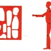 Normographe minerva nº30 trace silhouette pilote mini maxi echelle 1:10 plastique coloris orange