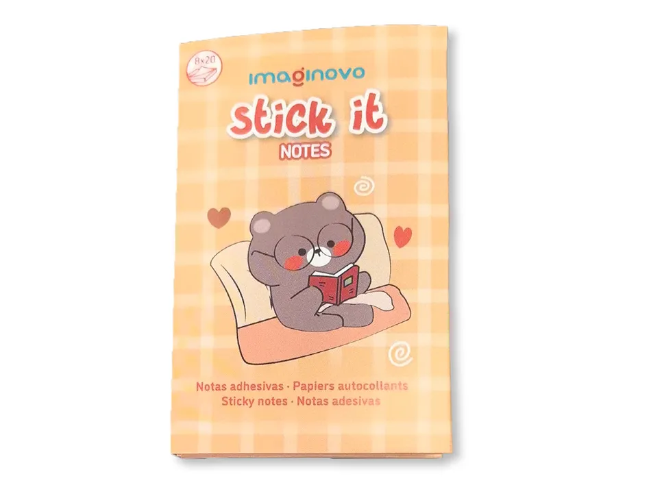 Notes adhesives imaginovo stick it notebook 20 notes adhesives ourson tailles assorties