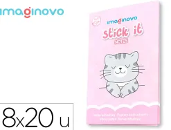 Notes adhesives imaginovo stick it notebook 20 notes adhesives chaton tailles assorties