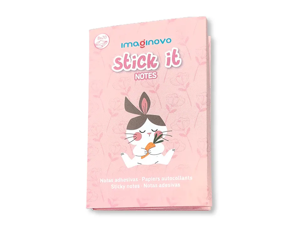 Notes adhesives imaginovo stick it notebook 20 notes adhesives lapin tailles assorties