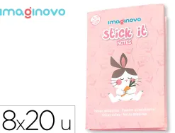 Notes adhesives imaginovo stick it notebook 20 notes adhesives lapin tailles assorties