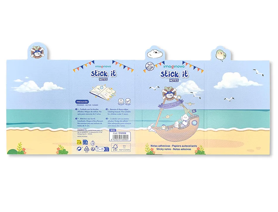 Notes adhesives imaginovo stick it notebook 20 notes adhesives pirate tailles assorties canon