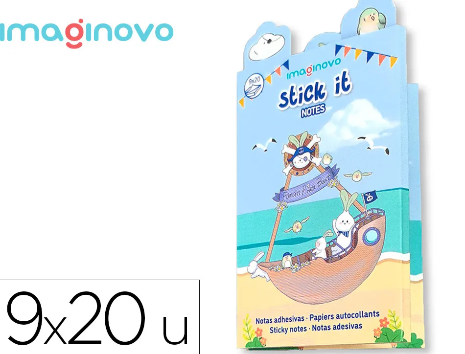 Notes adhesives imaginovo stick it notebook 20 notes adhesives pirate tailles assorties canon