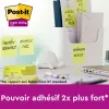 Notes post-it super sticky jaunes format 76 x 127 mm 90 feuilles lot 6 blocs