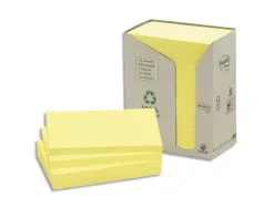 Notes repositionnables post-it jaunes format 76 x 127 mm bloc 100 feuilles tour 16 blocs