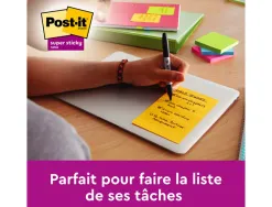 Notes repositionnables post-it 102 x 152 mm neon assortis lot de 6 blocs de 100 feuilles