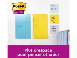 Notes repositionnables post-it 102 x 152 mm neon assortis lot de 6 blocs de 100 feuilles