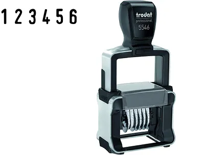 Numéroteur trodat metal professional line 5546 4.0 acier inoxydable 6 bandes chiffres hauteur 4mm