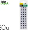 Oeil adhesif liderpapel blanc avec pupille noire sachet 30 unites