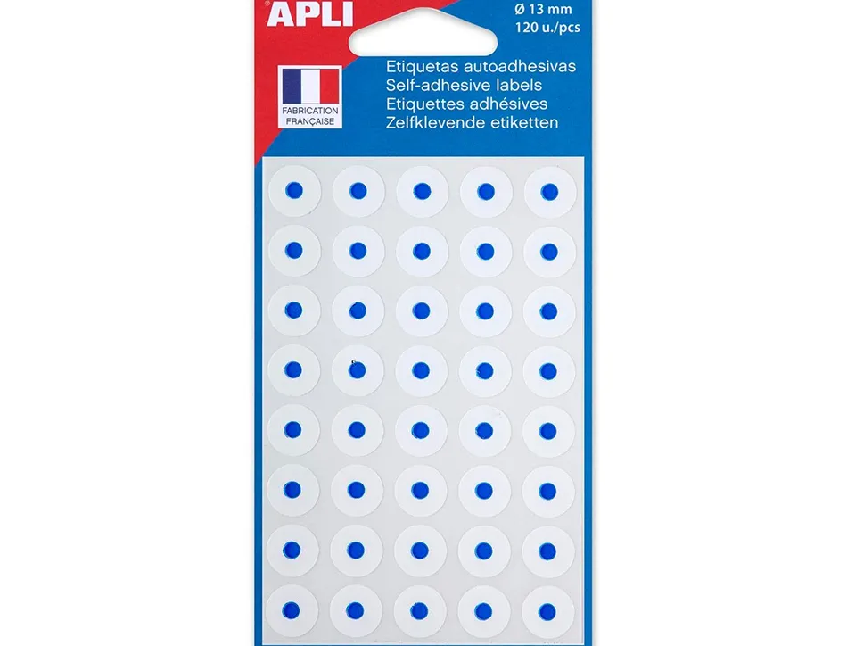 Oeillet adhésif apli agipa format 13mm renforcement documents perforés pochette 120 unités