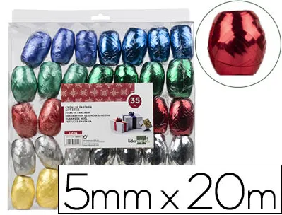Oeuf bolduc liderpapel 20mx5m m coloris assortis