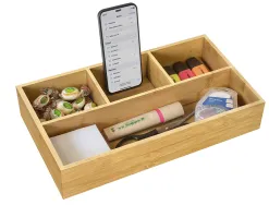 Organisateur cep bambou naturel 4 compartiments vernis protecteur