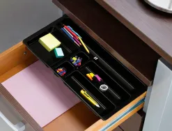 Organisateur tiroir q-connect amovible 344x160x33 mm coloris noir