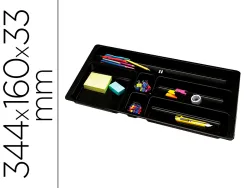 Organisateur tiroir q-connect amovible 344x160x33 mm coloris noir