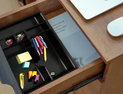 Organisateur tiroir q-connect amovible 364x225x21 mm coloris noir
