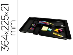 Organisateur tiroir q-connect amovible 364x225x21 mm coloris noir