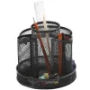 Organiseur bureau q-connect rotatif maille métallique 8 compartiments diam. 165x160mm coloris noir