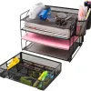 Organiseur bureau q-connect maille métallique 6 compartiments 235x183x65mm coloris noir