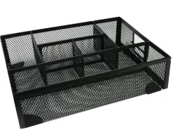 Organiseur bureau q-connect maille métallique 6 compartiments 235x183x65mm coloris noir
