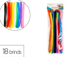 Pack chenilles sodertex 15mmx300mm 18 brins 10 coloris assortis