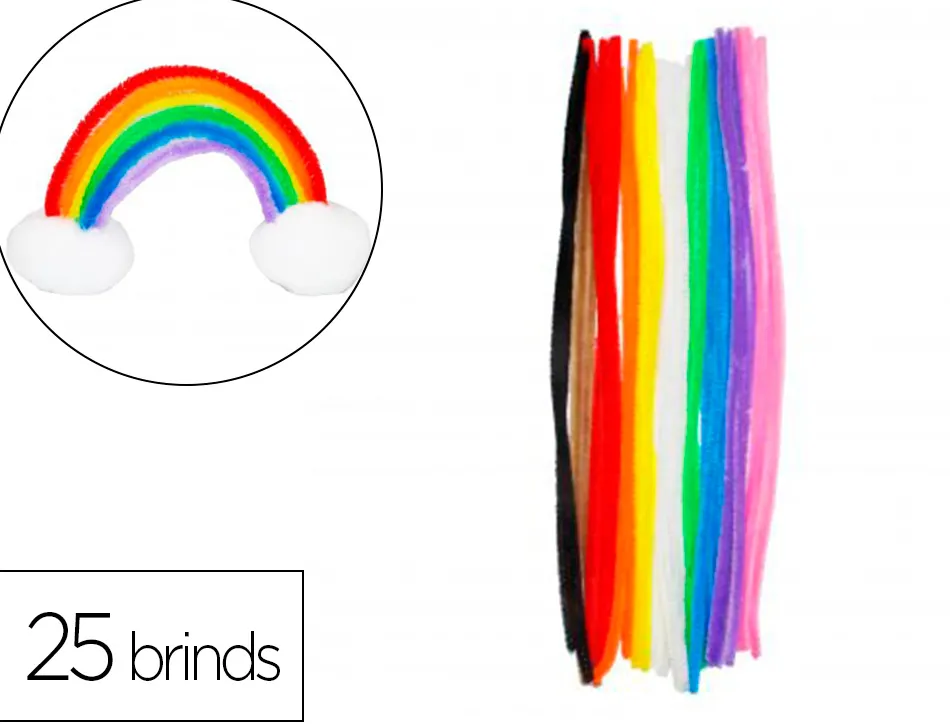Pack chenilles sodertex 6mmx300mm 25 brins 10 coloris assortis