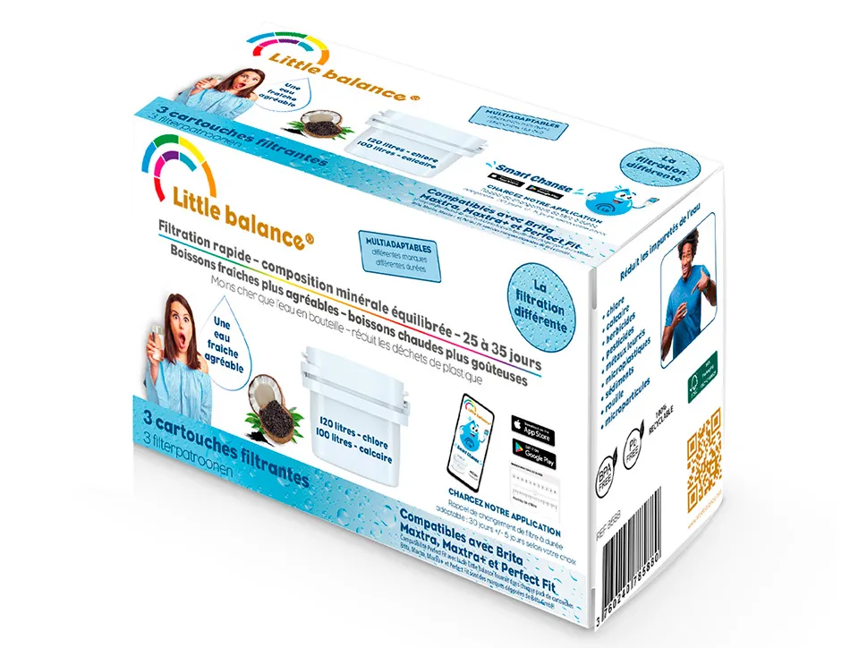 Pack de 3 cartouches filtrantes 120l. chlore 100 l. calcaire