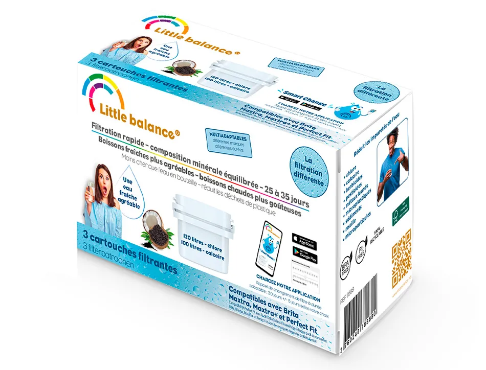 Pack de 3 cartouches filtrantes 120l. chlore 100 l. calcaire
