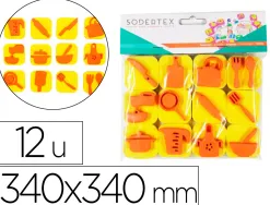 Pack de 12 mini tampons en mousse eva sodertex theme toque chef diam. 340mm