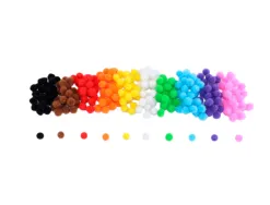 Pack mini pompons sodertex colore - 8 mm - 200 pcs - 10 coloris