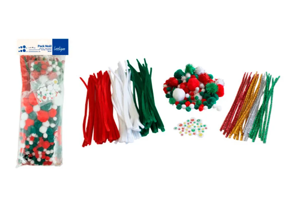 Pack no l sodertex 113 pompons + 38 pompons m tallis s + 35 yeux mobiles + 99 chenilles + 24 chenilles
