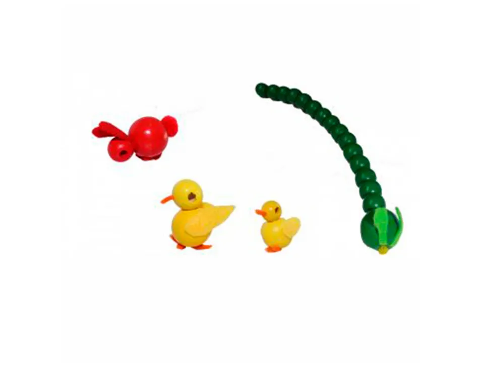 Pack perles sodertex en bois colorea - 10 mm - 1000 pcs - 530g - 6 coloris