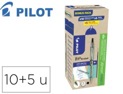 Pack pilot begreen b2p ecoball 10 stylos-bille pointe moyenne + 10 recharges noir