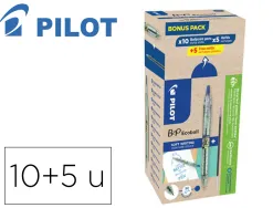 Pack pilot begreen b2p ecoball 10 stylos-bille pointe moyenne + 10 recharges bleu