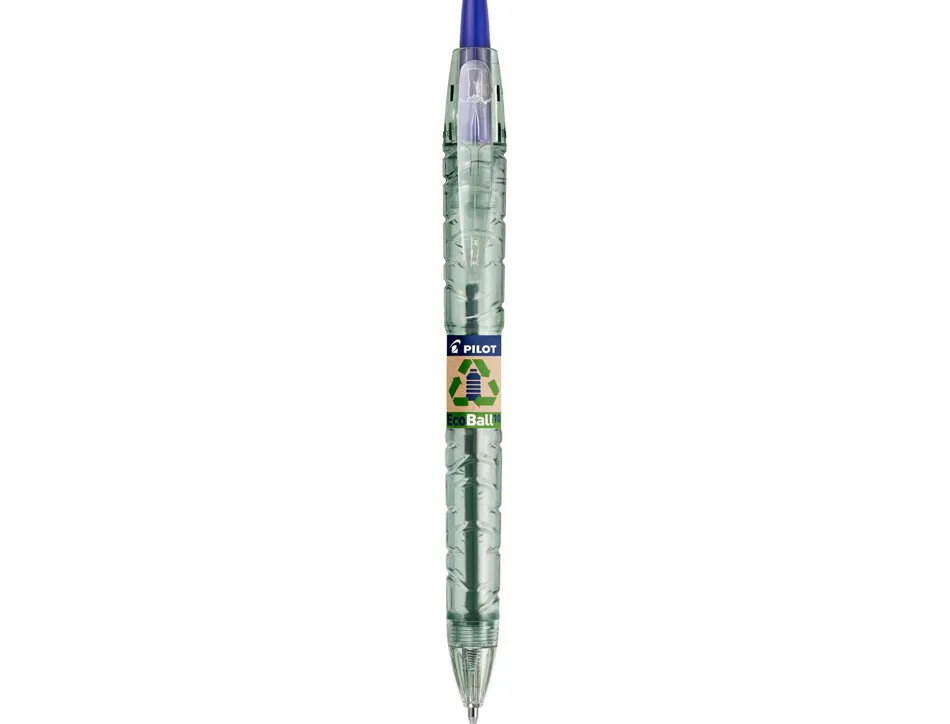 Pack pilot begreen b2p ecoball 10 stylos-bille pointe moyenne + 10 recharges bleu