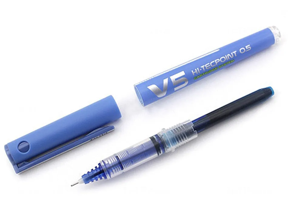 Pack pilot v5 10 rollers encre liquide rechargeables pointe moyenne 10 sets de 3 recharges 5 offertes coloris