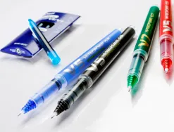 Pack pilot v5 10 rollers encre liquide rechargeables pointe moyenne 10 sets de 3 recharges 5 offertes coloris