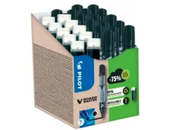 Pack pilot v-board master 10 marqueurs effacables a sec pointe conique moyenne 10 recharges 5 offertes coloris noir