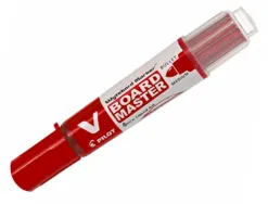 Pack pilot v-board master 10 marqueurs effacables a sec pointe conique moyenne 10 recharges 5 offertes coloris rouge