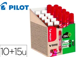 Pack pilot v-board master 10 marqueurs effacables a sec pointe conique moyenne 10 recharges 5 offertes coloris rouge