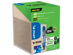 Pack pilot v-board master 10 marqueurs effacables a sec pointe conique moyenne 10 recharges 5 offertes assortis