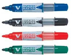 Pack pilot v-board master 10 marqueurs effacables a sec pointe conique moyenne 10 recharges 5 offertes assortis