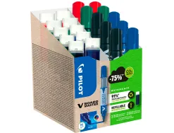Pack pilot v-board master 10 marqueurs effacables a sec pointe conique moyenne 10 recharges 5 offertes assortis