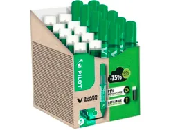 Pack pilot v-board master 10 marqueurs effacables a sec pointe conique moyenne 10 recharges 5 offertes coloris vert
