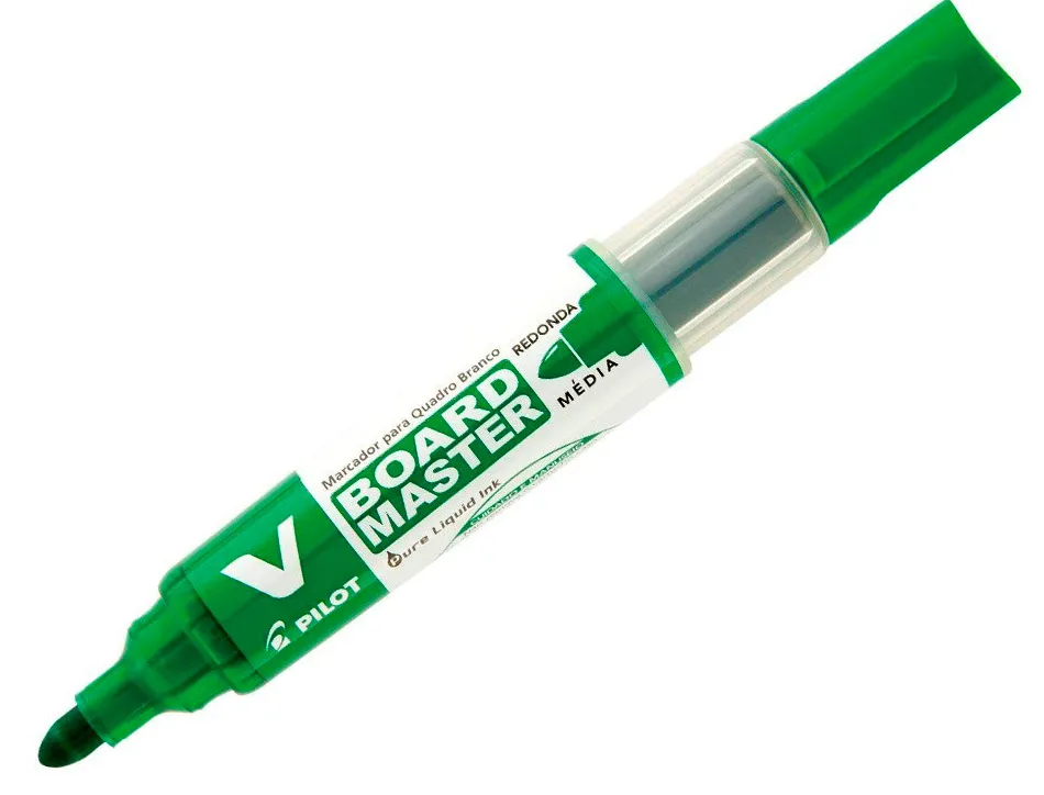 Pack pilot v-board master 10 marqueurs effacables a sec pointe conique moyenne 10 recharges 5 offertes coloris vert