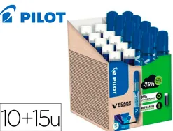 Pack pilot v-board master 10 marqueurs effacables a sec pointe conique moyenne 10 recharges 5 offertes coloris bleu